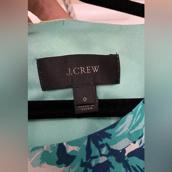 J. Crew Aquatic Floral Silk Dress Size 0 - Picture 5 of 6